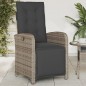 vidaXL Sillones reclinables jardín con reposapiés 2 uds ratán PE gris vidaXL Sillones reclinables jardín con reposapiés 2 uds ratán PE gris