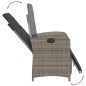 vidaXL Sillones reclinables jardín con reposapiés 2 uds ratán PE gris vidaXL Sillones reclinables jardín con reposapiés 2 uds ratán PE gris