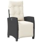 vidaXL Sillón reclinable de jardín con reposapiés ratán PE negro vidaXL Sillón reclinable de jardín con reposapiés ratán PE negro