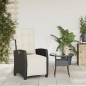 vidaXL Sillón reclinable de jardín con reposapiés ratán PE negro vidaXL Sillón reclinable de jardín con reposapiés ratán PE negro