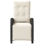 vidaXL Sillón reclinable de jardín con reposapiés ratán PE negro vidaXL Sillón reclinable de jardín con reposapiés ratán PE negro