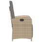 vidaXL Sillón reclinable jardín reposapiés 2 uds ratán PE beige mezcla vidaXL Sillón reclinable jardín reposapiés 2 uds ratán PE beige mezcla