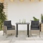 vidaXL Set comedor de jardín 3 pzas cojines ratán sintético gris claro vidaXL Set comedor de jardín 3 pzas cojines ratán sintético gris claro