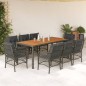 vidaXL Set comedor jardín 9 pzas y cojines ratán sintético gris vidaXL Set comedor jardín 9 pzas y cojines ratán sintético gris
