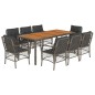 vidaXL Set comedor jardín 9 pzas y cojines ratán sintético gris vidaXL Set comedor jardín 9 pzas y cojines ratán sintético gris