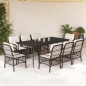 vidaXL Set comedor para jardín 9 pzas y cojines ratán sintético marrón vidaXL Set comedor para jardín 9 pzas y cojines ratán sintético marrón