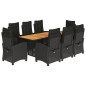 vidaXL Set de comedor de jardín 9 pzas y cojines ratán sintético negro vidaXL Set de comedor de jardín 9 pzas y cojines ratán sintético negro