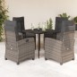 vidaXL Set comedor de jardín 5 piezas con cojines ratán sintético gris