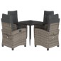 vidaXL Set comedor de jardín 5 piezas con cojines ratán sintético gris