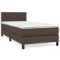 vidaXL Cama box spring con colchón cuero sintético marrón 100x200 cm vidaXL Cama box spring con colchón cuero sintético marrón 100x200 cm