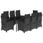 vidaXL Set de comedor de jardín 9 pzas y cojines ratán sintético negro vidaXL Set de comedor de jardín 9 pzas y cojines ratán sintético negro