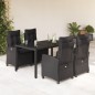 vidaXL Set de muebles jardín 5 pzas con cojines ratán sintético negro vidaXL Set de muebles jardín 5 pzas con cojines ratán sintético negro