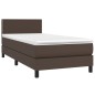 vidaXL Cama box spring con colchón cuero sintético marrón 100x200 cm vidaXL Cama box spring con colchón cuero sintético marrón 100x200 cm