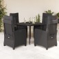 vidaXL Set de muebles jardín 5 pzas con cojines ratán sintético negro