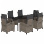 vidaXL Set comedor jardín 7 pzas y cojines ratán sintético gris vidaXL Set comedor jardín 7 pzas y cojines ratán sintético gris