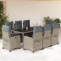 vidaXL Set comedor jardín 9 pzas y cojines ratán sintético gris vidaXL Set comedor jardín 9 pzas y cojines ratán sintético gris