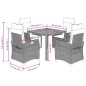 vidaXL Set comedor de jardín 5 piezas con cojines ratán sintético gris vidaXL Set comedor de jardín 5 piezas con cojines ratán sintético gris