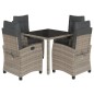 vidaXL Set comedor de jardín 5 piezas con cojines ratán sintético gris vidaXL Set comedor de jardín 5 piezas con cojines ratán sintético gris