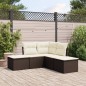 vidaXL Set comedor de jardín 5 piezas y cojines ratán sintético marrón