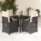 vidaXL Set de muebles jardín 5 pzas con cojines ratán sintético negro vidaXL Set de muebles jardín 5 pzas con cojines ratán sintético negro