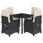 vidaXL Set de muebles jardín 5 pzas con cojines ratán sintético negro vidaXL Set de muebles jardín 5 pzas con cojines ratán sintético negro