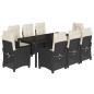 vidaXL Set de comedor de jardín 9 pzas y cojines ratán sintético negro vidaXL Set de comedor de jardín 9 pzas y cojines ratán sintético negro