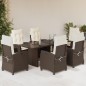 vidaXL Set comedor de jardín 7 pzas con cojines ratán sintético marrón vidaXL Set comedor de jardín 7 pzas con cojines ratán sintético marrón