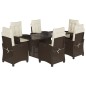 vidaXL Set comedor de jardín 7 pzas con cojines ratán sintético marrón vidaXL Set comedor de jardín 7 pzas con cojines ratán sintético marrón