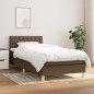 vidaXL Cama box spring con colchón tela marrón oscuro 90x200 cm vidaXL Cama box spring con colchón tela marrón oscuro 90x200 cm