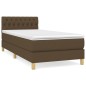 vidaXL Cama box spring con colchón tela marrón oscuro 90x200 cm vidaXL Cama box spring con colchón tela marrón oscuro 90x200 cm