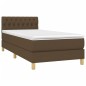 vidaXL Cama box spring con colchón tela marrón oscuro 90x200 cm vidaXL Cama box spring con colchón tela marrón oscuro 90x200 cm