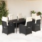vidaXL Set de comedor de jardín 7 pzas y cojines ratán sintético negro vidaXL Set de comedor de jardín 7 pzas y cojines ratán sintético negro