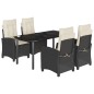 vidaXL Set de muebles jardín 5 pzas con cojines ratán sintético negro vidaXL Set de muebles jardín 5 pzas con cojines ratán sintético negro