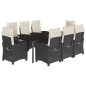 vidaXL Set de comedor de jardín 9 pzas y cojines ratán sintético negro vidaXL Set de comedor de jardín 9 pzas y cojines ratán sintético negro