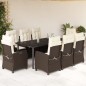 vidaXL Set comedor para jardín 9 pzas y cojines ratán sintético marrón vidaXL Set comedor para jardín 9 pzas y cojines ratán sintético marrón