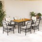 vidaXL Set de comedor de jardín 7 pzas y cojines ratán sintético negro vidaXL Set de comedor de jardín 7 pzas y cojines ratán sintético negro