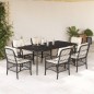 vidaXL Set de comedor de jardín 7 pzas y cojines ratán sintético negro vidaXL Set de comedor de jardín 7 pzas y cojines ratán sintético negro
