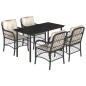 vidaXL Set de muebles jardín 5 pzas con cojines ratán sintético negro vidaXL Set de muebles jardín 5 pzas con cojines ratán sintético negro