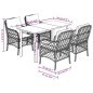 vidaXL Set de muebles jardín 5 pzas con cojines ratán sintético negro vidaXL Set de muebles jardín 5 pzas con cojines ratán sintético negro