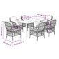 vidaXL Set de comedor de jardín 7 pzas y cojines ratán sintético negro vidaXL Set de comedor de jardín 7 pzas y cojines ratán sintético negro