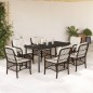 vidaXL Set comedor de jardín 7 pzas con cojines ratán sintético marrón vidaXL Set comedor de jardín 7 pzas con cojines ratán sintético marrón