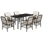 vidaXL Set comedor de jardín 7 pzas con cojines ratán sintético marrón vidaXL Set comedor de jardín 7 pzas con cojines ratán sintético marrón