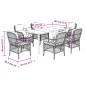 vidaXL Set comedor de jardín 7 pzas con cojines ratán sintético marrón vidaXL Set comedor de jardín 7 pzas con cojines ratán sintético marrón