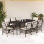 vidaXL Set comedor para jardín 9 pzas y cojines ratán sintético marrón vidaXL Set comedor para jardín 9 pzas y cojines ratán sintético marrón