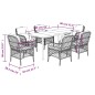 vidaXL Set comedor jardín 7 pzas y cojines ratán sintético gris vidaXL Set comedor jardín 7 pzas y cojines ratán sintético gris