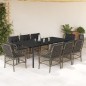 vidaXL Set comedor jardín 9 pzas y cojines ratán sintético gris