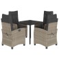 vidaXL Set comedor de jardín 5 pzas cojines ratán sintético gris claro vidaXL Set comedor de jardín 5 pzas cojines ratán sintético gris claro