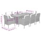 vidaXL Set comedor de jardín 9 pzas con cojines ratán sintético beige vidaXL Set comedor de jardín 9 pzas con cojines ratán sintético beige