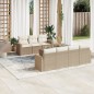 vidaXL Juego de sofás de jardín con cojines beige 8 pzas ratán PE vidaXL Juego de sofás de jardín con cojines beige 8 pzas ratán PE