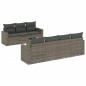 vidaXL Set de sofás de jardín 8 pzas y cojines ratán sintético gris vidaXL Set de sofás de jardín 8 pzas y cojines ratán sintético gris